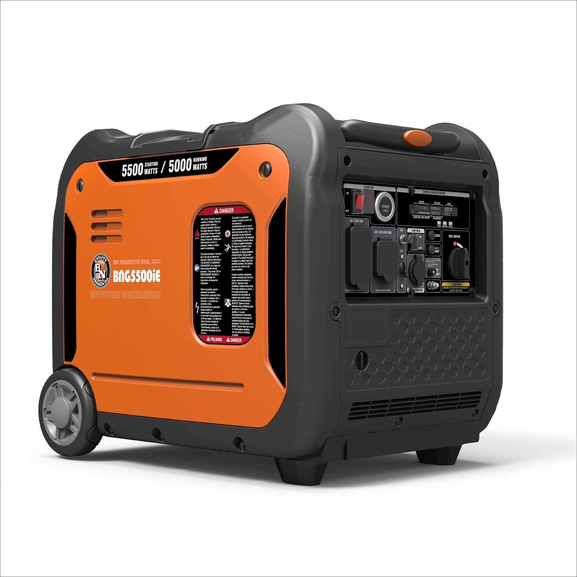 The BNG5500iE is a 5000 Watt rated (5500W starting), enclosed, gas inverter generator that is a great addition to our line of BN Products USA™ generators!